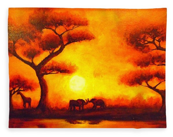 African Sunset  - Blanket Cheap