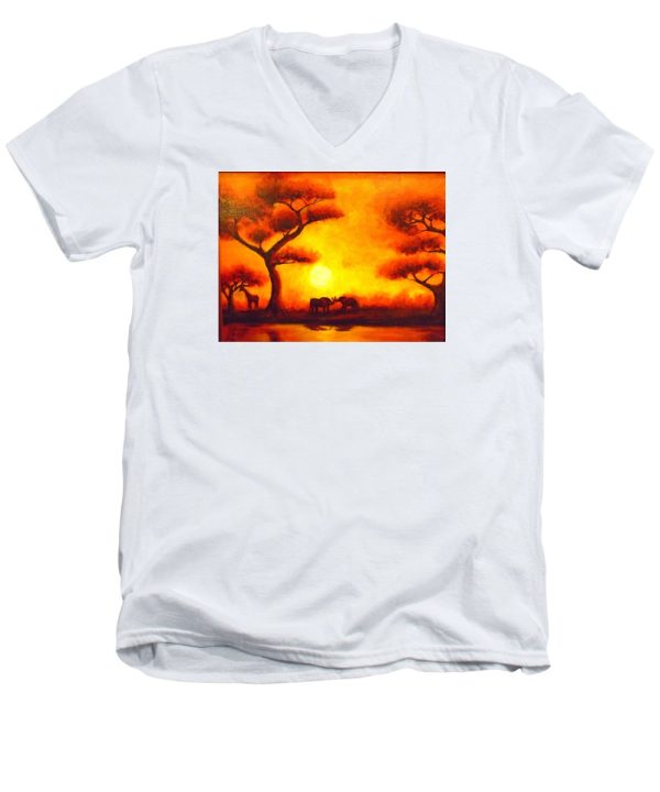 African Sunset  - Men s V-Neck T-Shirt Online Hot Sale