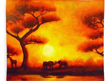 African Sunset  - Blanket Cheap