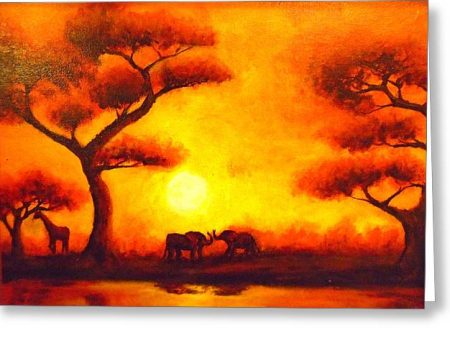 African Sunset  - Greeting Card Supply