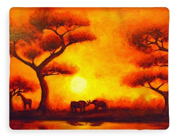 African Sunset  - Blanket Cheap