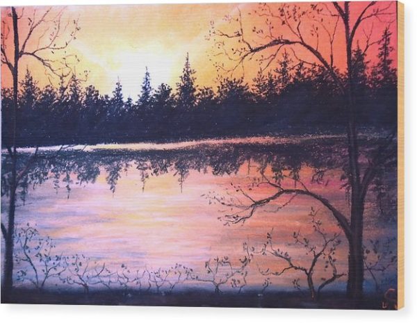 Autumn Nights - Wood Print For Sale