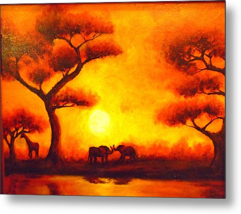 African Sunset  - Metal Print on Sale